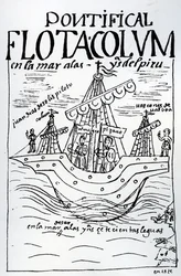 Das Schiff von Christoph Kolumbus segelt nach Peru